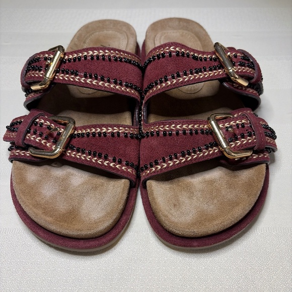 Zara, suede Beaded Boho Sandal, size 35 - Picture 1 of 3